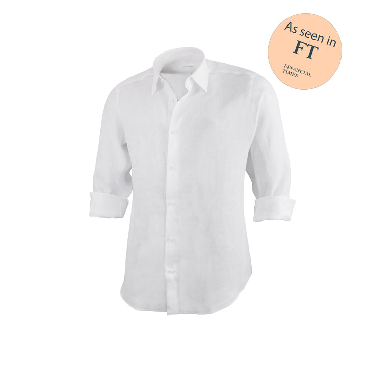 Herren-Leinenhemd „Novio“ – Weiß