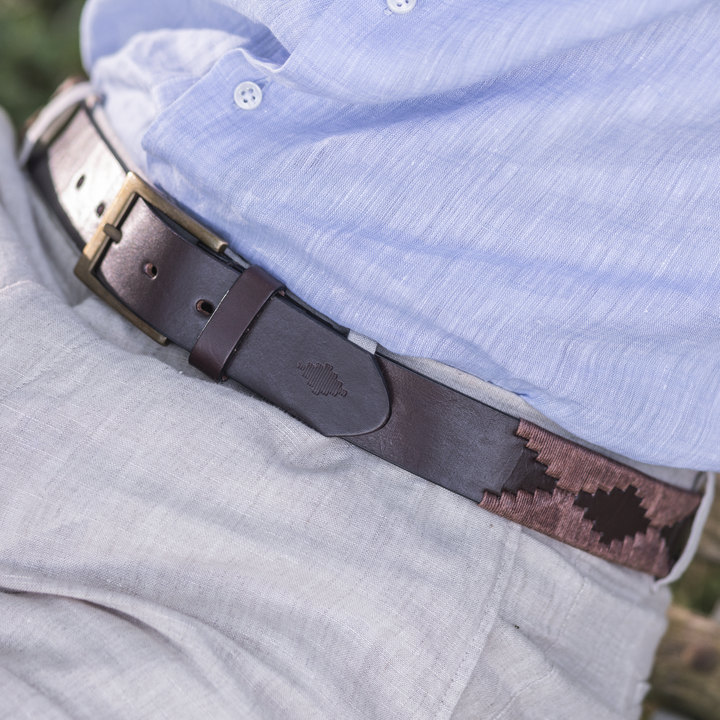 Bordado pampeano Polo Belt - Brown - pampeano UK