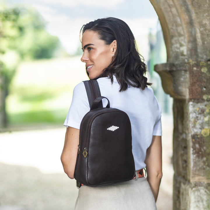 'Viajera' Small Backpack - Brown Leather - pampeano UK