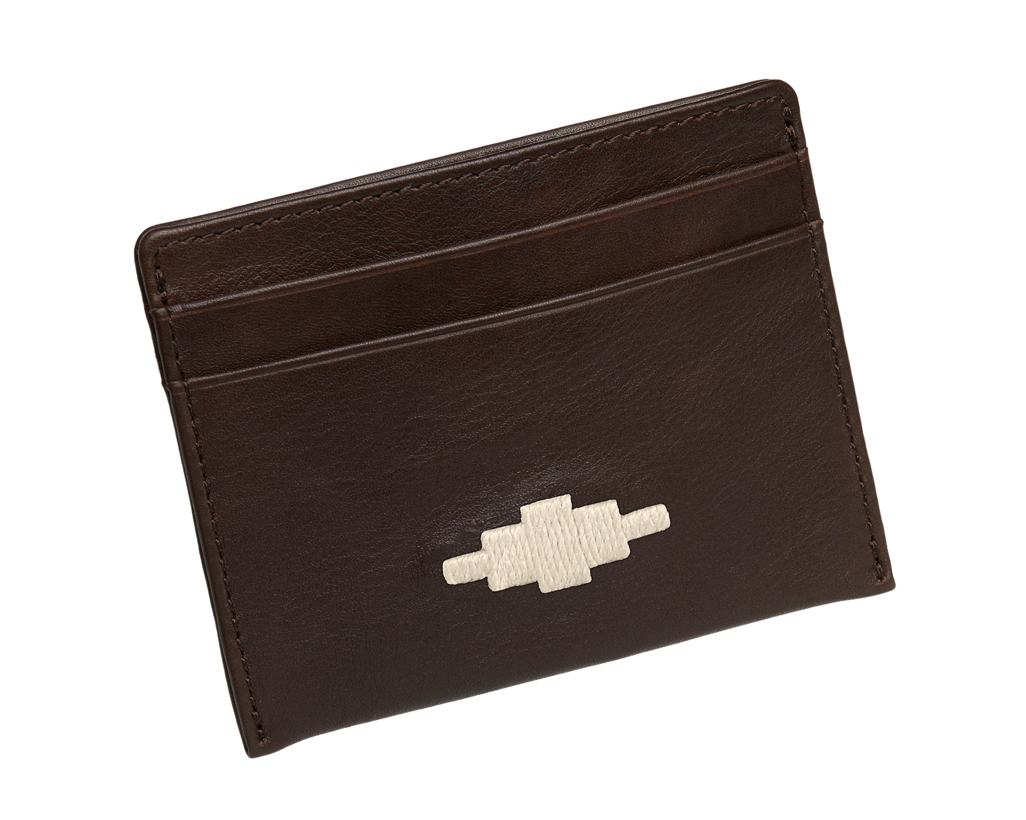 Rombo Card Slip - Brown Leather