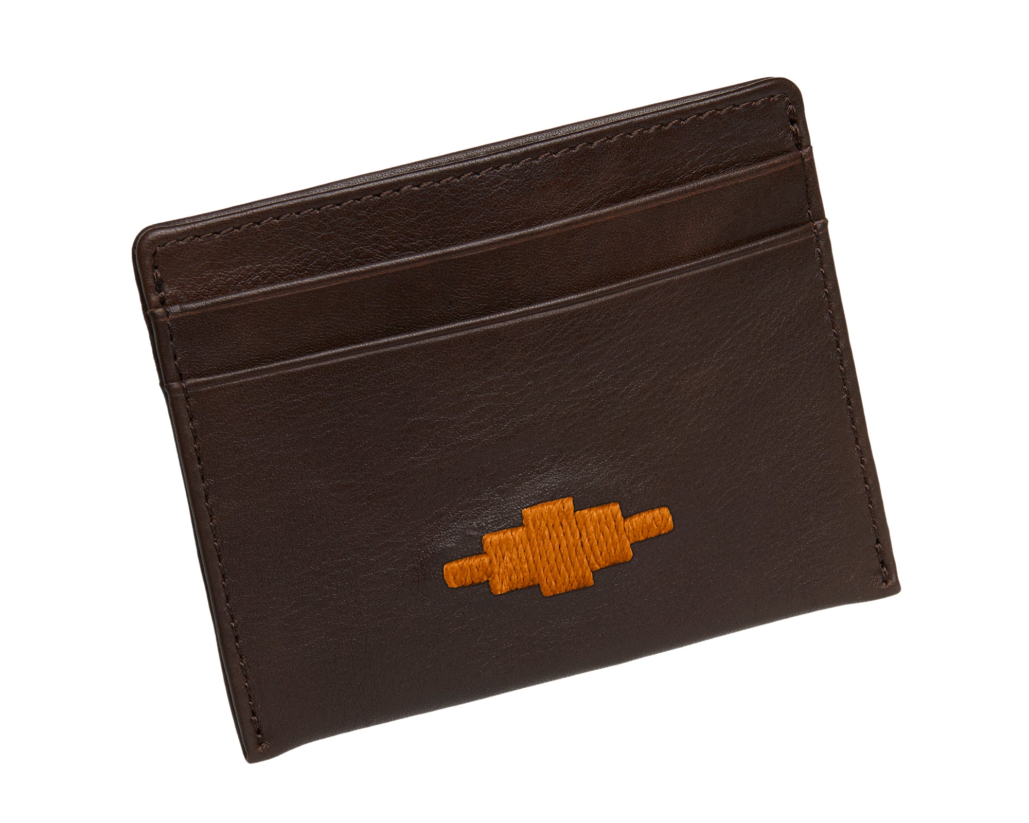 Rombo Card Slip - Brown Leather
