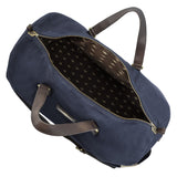 Traje Holdall - Brown Leather and Navy Canvas