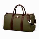 Traje holdall - brown leather and forest canvas