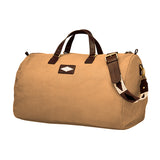Traje Holdall with Suit Cover - Brown Leather and Sand Canvas