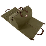 Traje Holdall with Suit Cover - Brown Leather and Forest Canvas