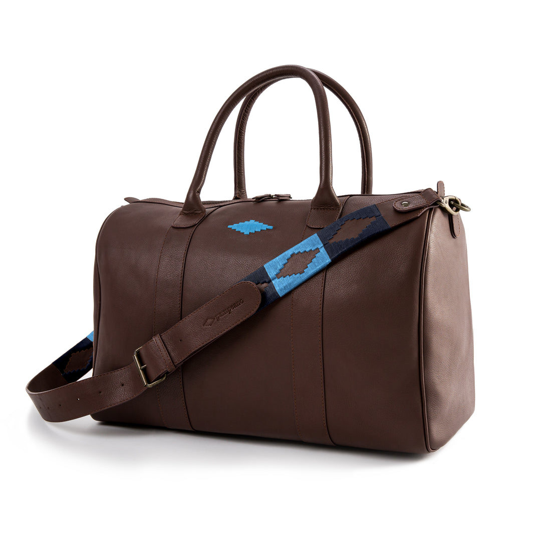 'Varon' Small Travel Bag - Brown Leather - pampeano UK