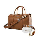 Auswahl zwischen einem Pampeano-Gürtel aus Leder und einer Varon-Reisetasche aus Leder – Geschenkpaket