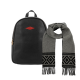 Viajera Small Backpack with Complimentary Scarf - Black Leather