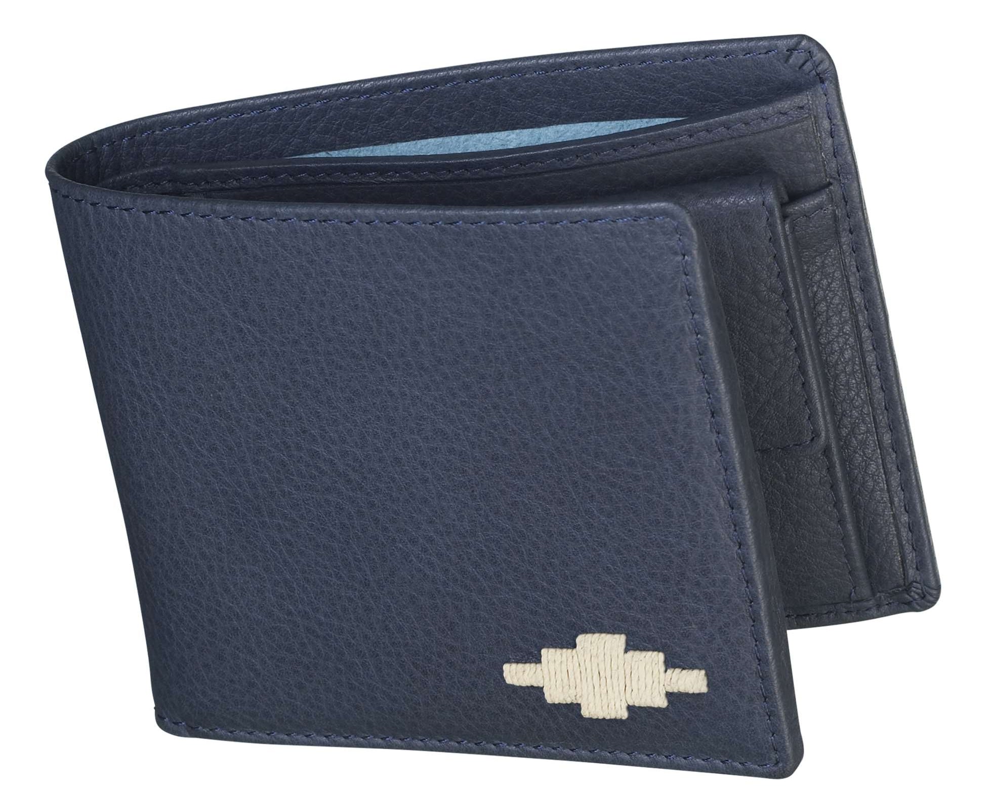 'Moneda' Coin Wallet - Navy Leather - pampeano UK