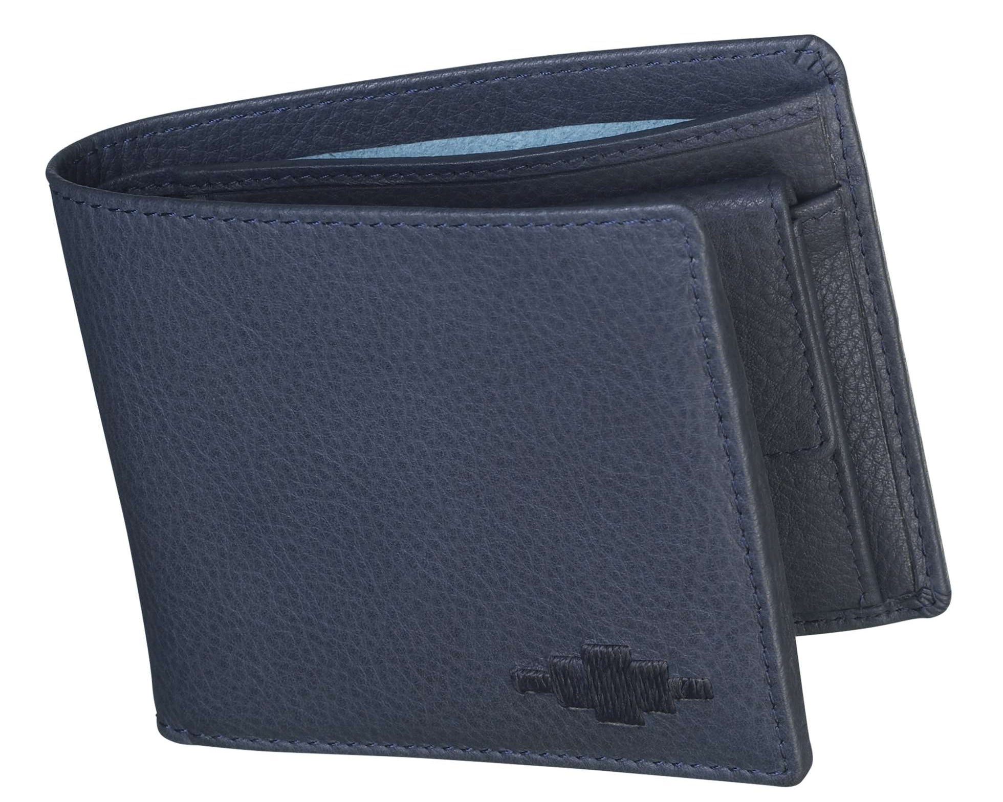 'Moneda' Coin Wallet - Navy Leather - pampeano UK