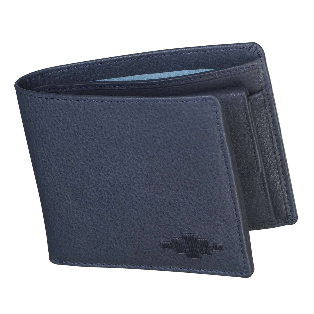 'Moneda' Coin Wallet - Navy Leather - pampeano UK