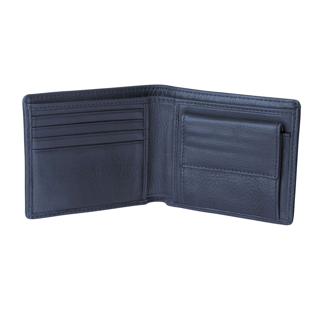 'Moneda' Coin Wallet - Navy Leather - pampeano UK