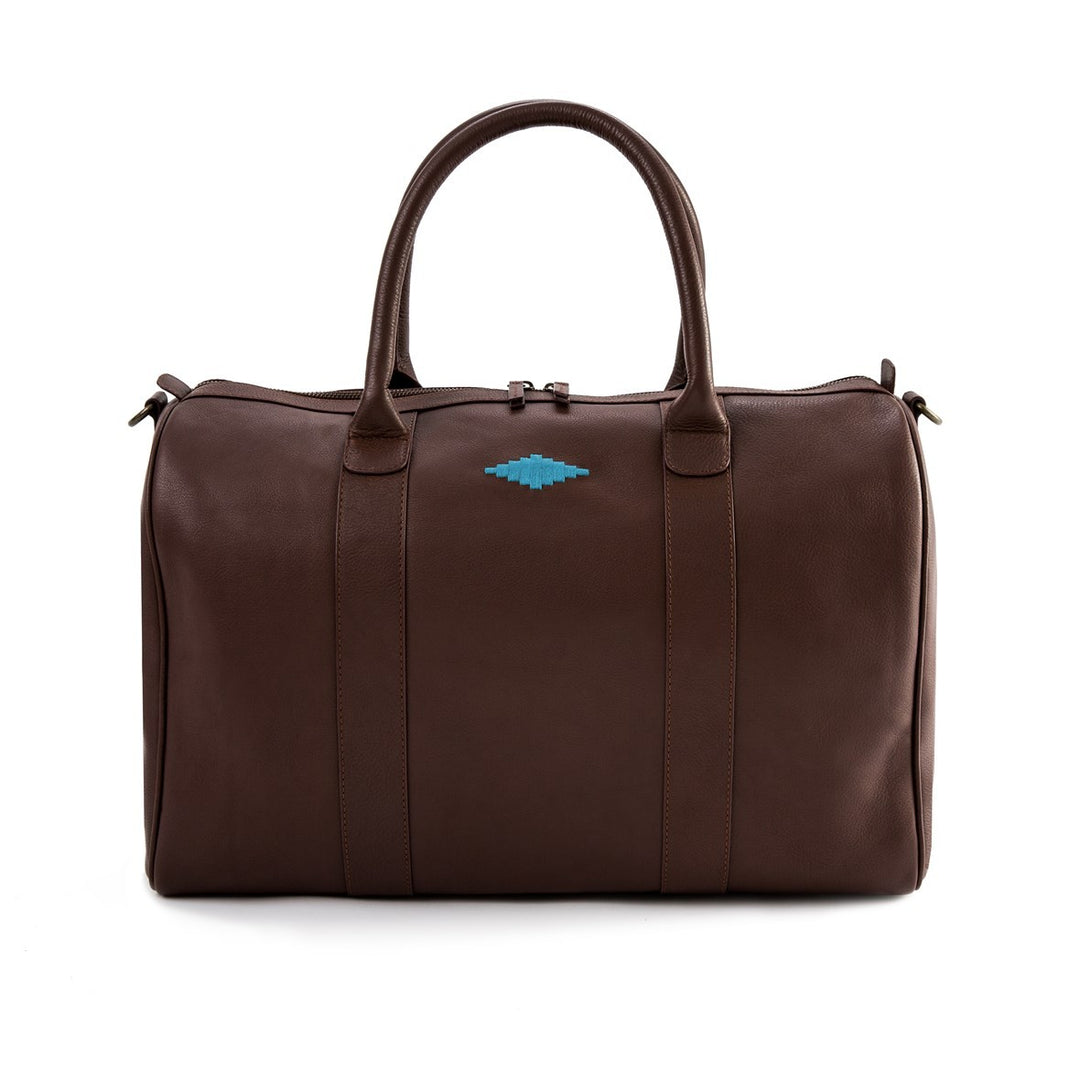 'Varon' Small Travel Bag - Brown Leather - pampeano UK