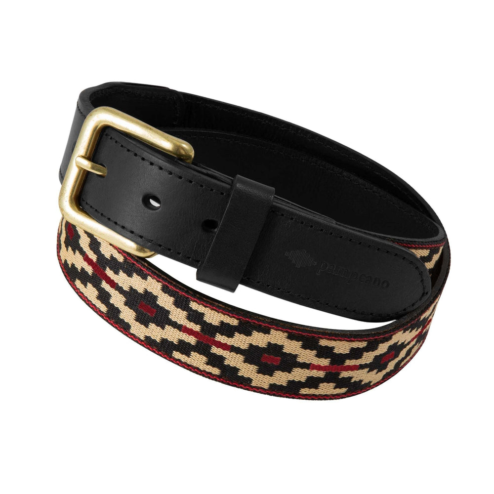 'Cincha' Polo Belt - Black and Red - Pampeano UK