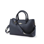 'Diversa' Satchel Bag - Navy Leather - Pampeano UK