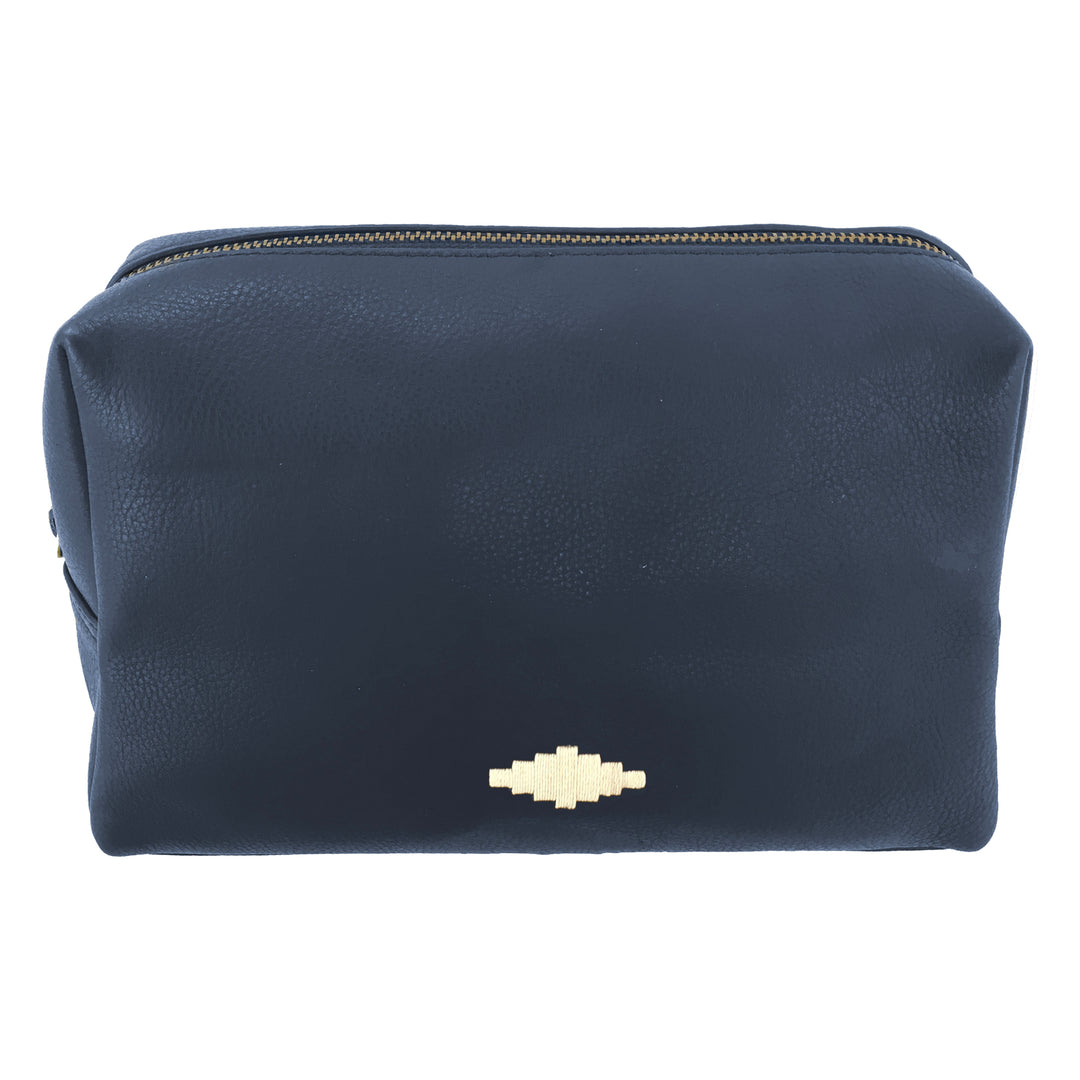 'Afeite' Washbag - Navy Leather - pampeano UK