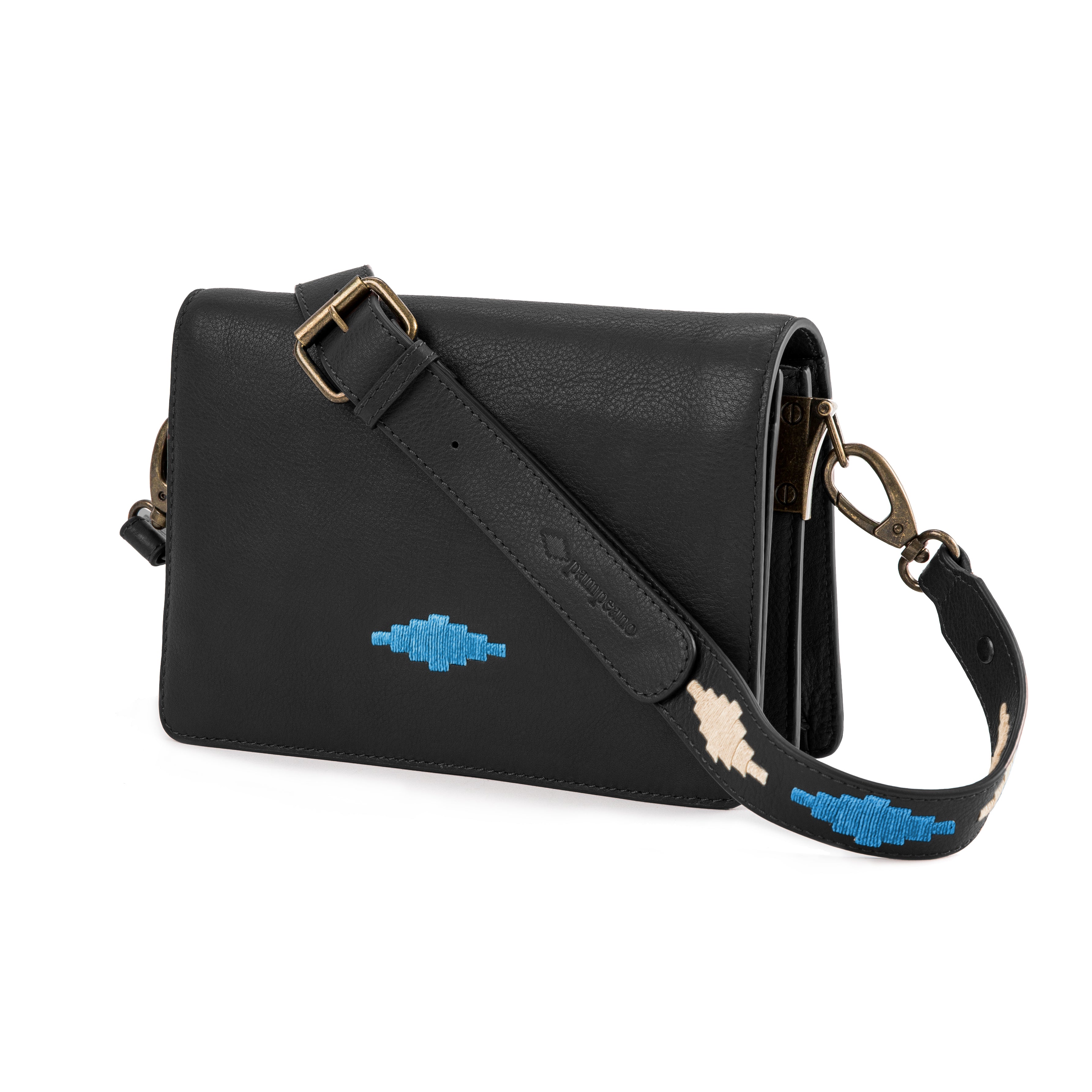 'Estilo' Crossbody Bag - Black Leather - pampeano UK