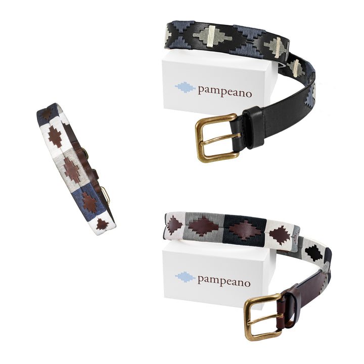 Choice of Any 2 Leather Polo Belts and Dog Collar - Gift Package - pampeano UK