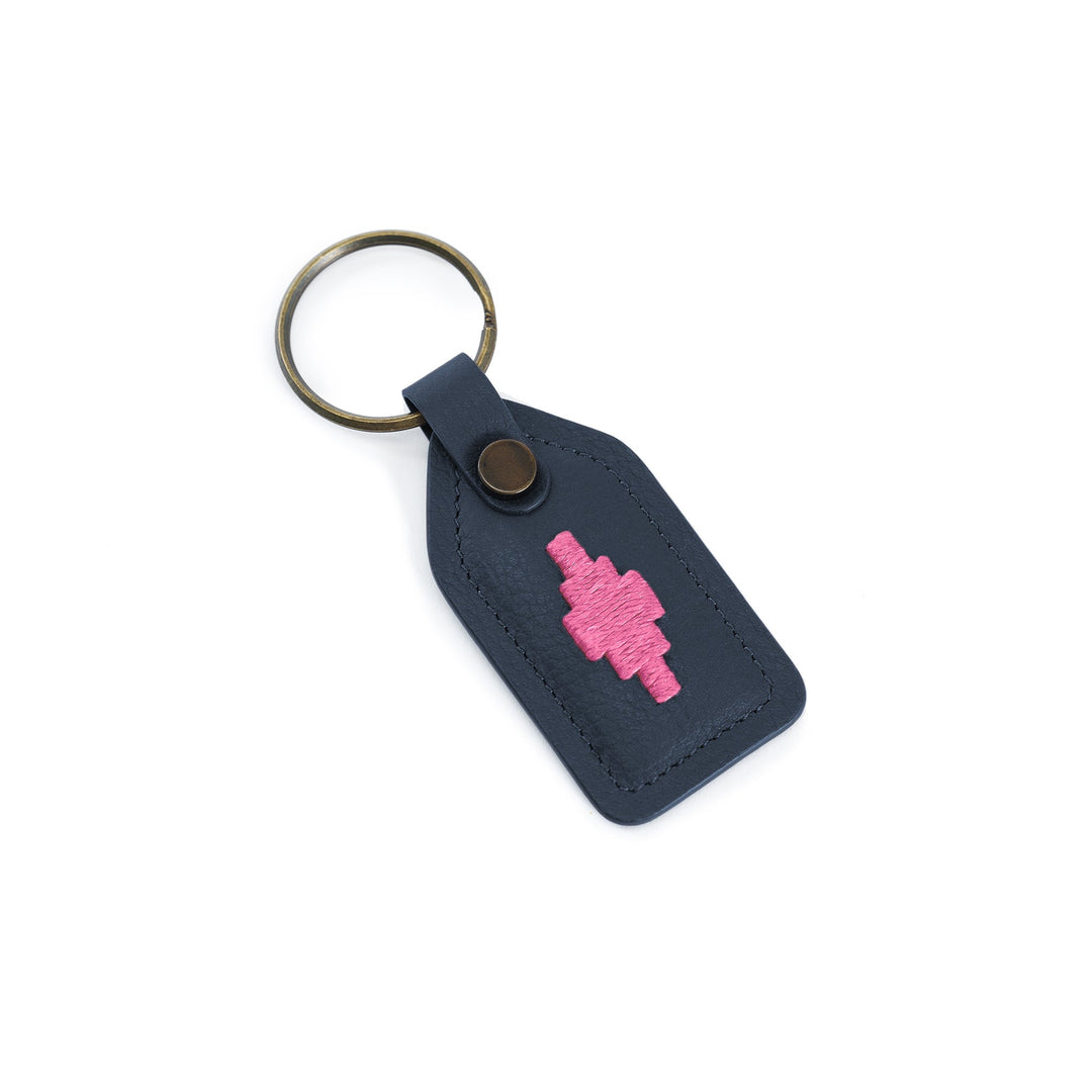 'Chapa' Tag Keyring - Navy Leather - Pampeano UK