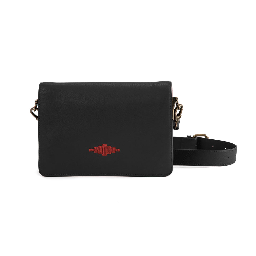 'Estilo' Crossbody Bag - Black Leather - pampeano UK