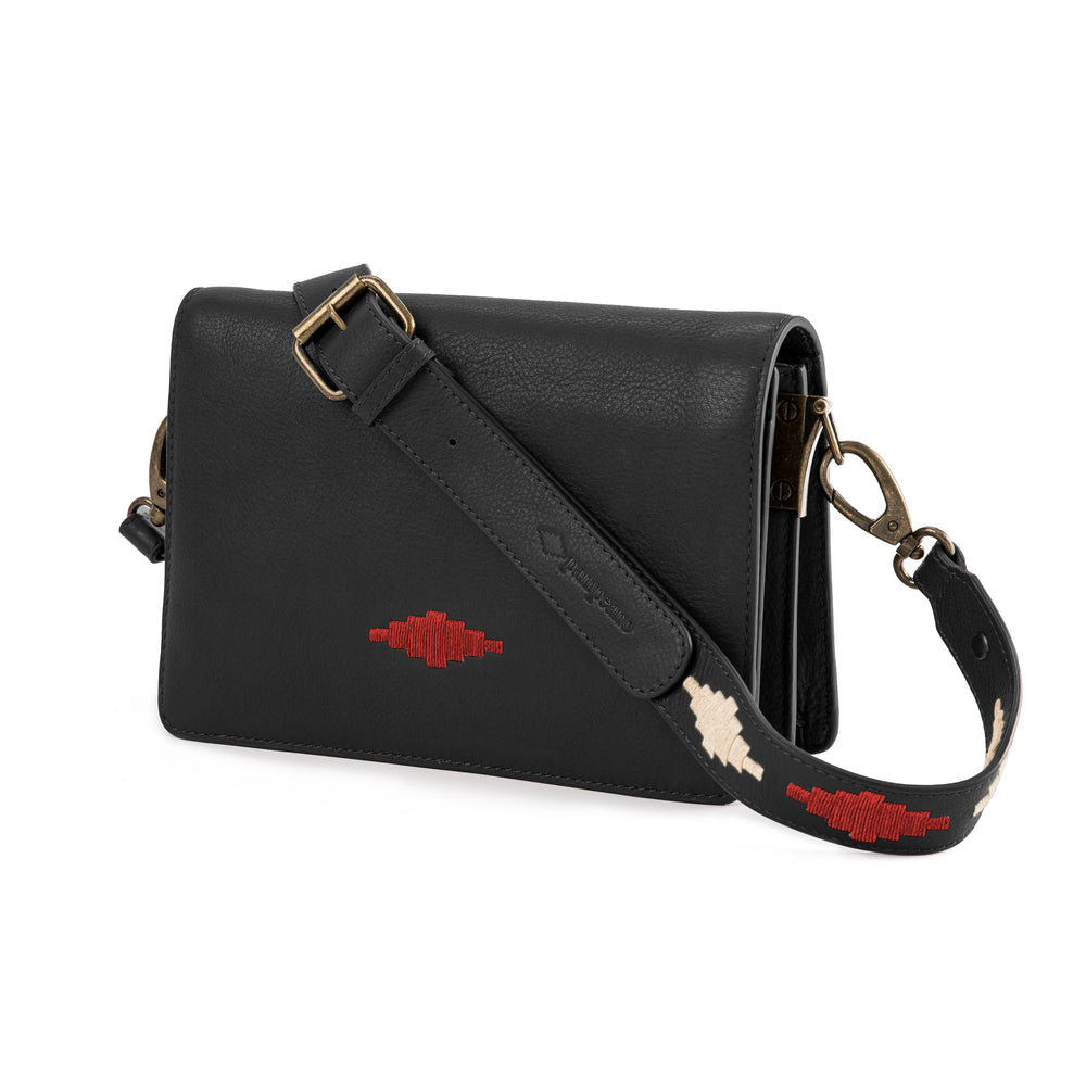 'Estilo' Crossbody Bag - Black Leather - pampeano UK