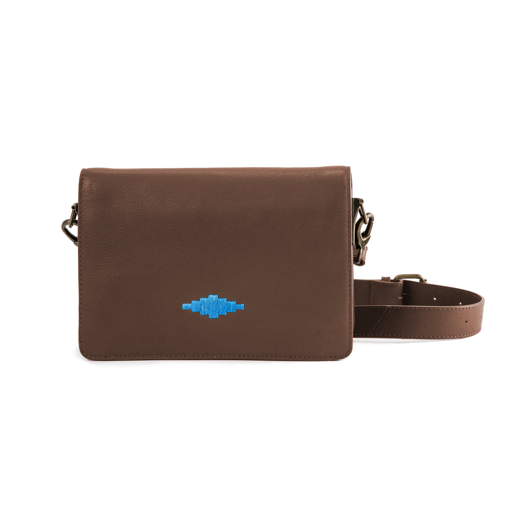 'Estilo' Crossbody Bag - Brown Leather - pampeano UK