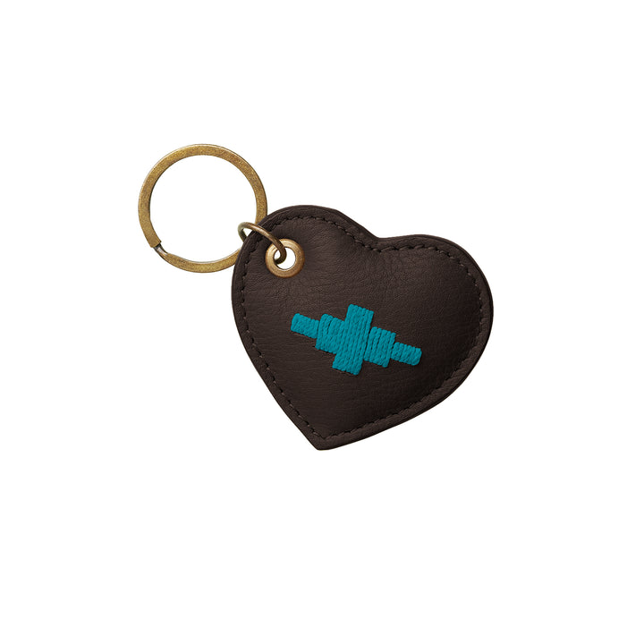 'Vida' Heart Keyring - Brown Leather - pampeano UK