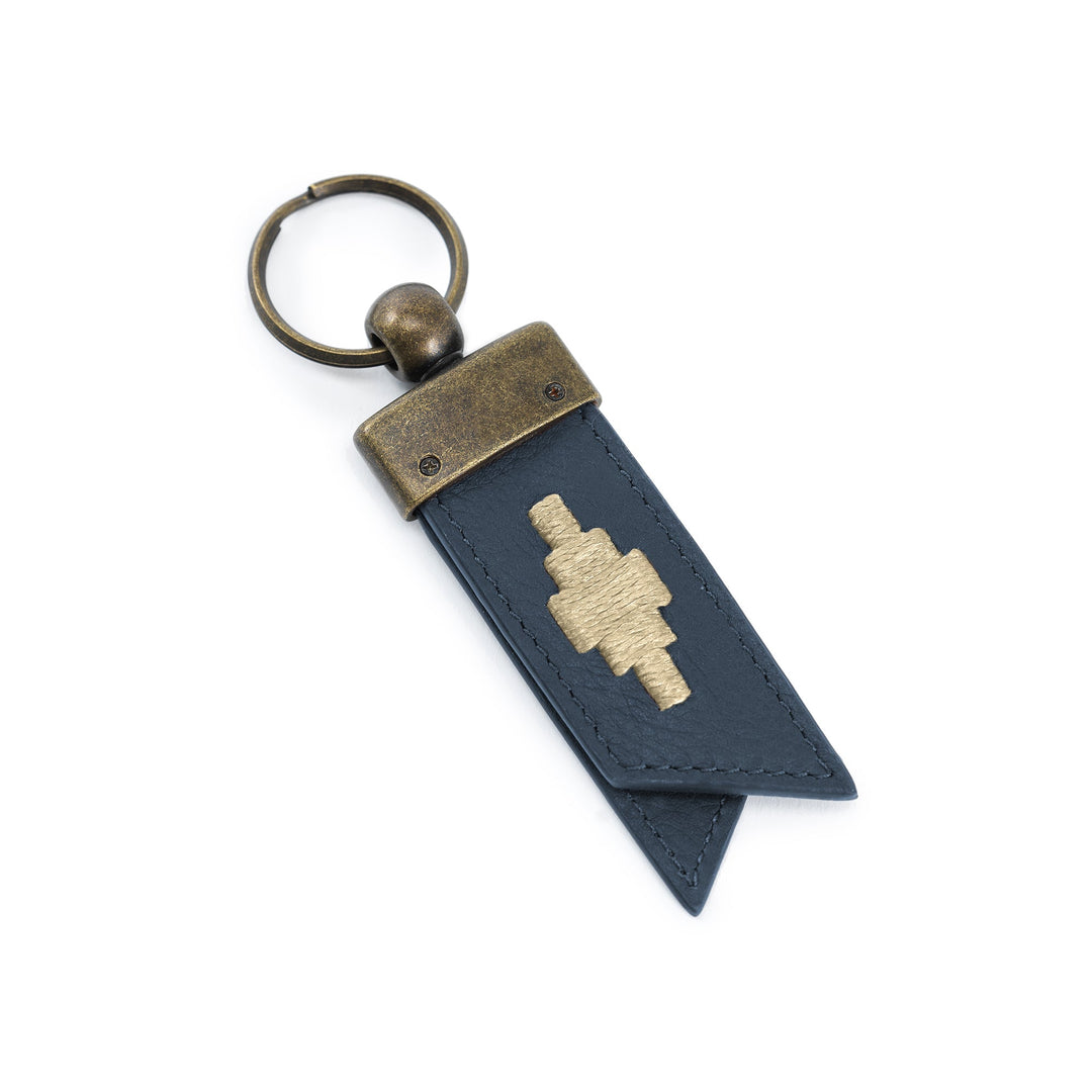 'Juntos' Origami Keyring - Navy Leather - Pampeano UK