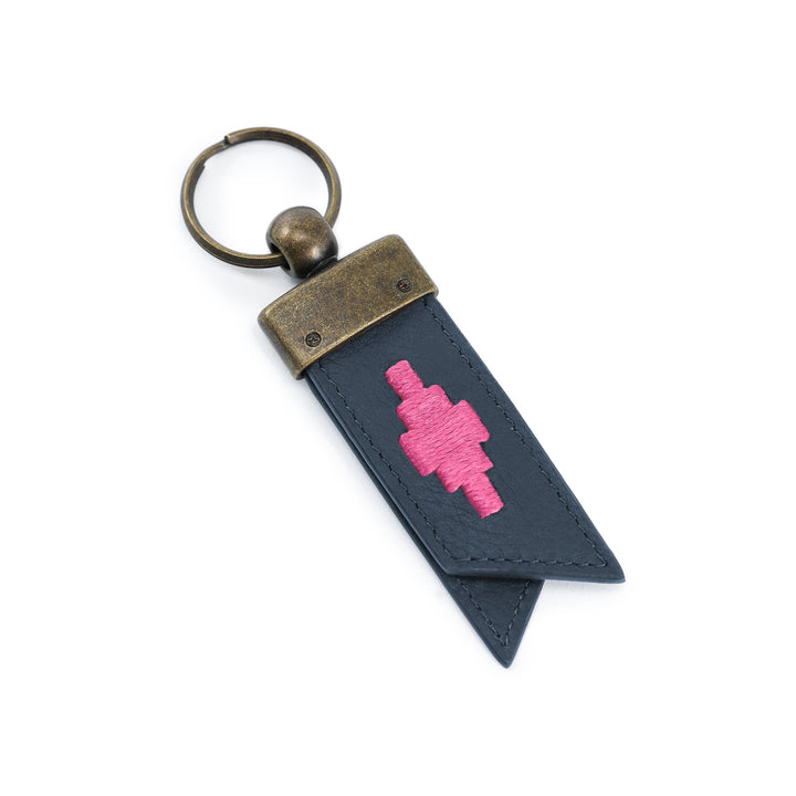 'Juntos' Origami Keyring - Navy Leather - Pampeano UK